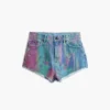Printed Denim Shorts