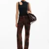 Printed Denim Trousers