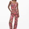 Printed Denim Trousers