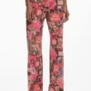 Printed Denim Trousers