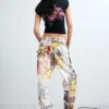 Printed Denim Trousers