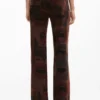 Printed Denim Trousers