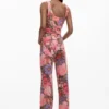 Printed Denim Trousers