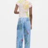 Printed Denim Trousers