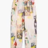 Printed Denim Trousers