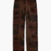 Printed Denim Trousers