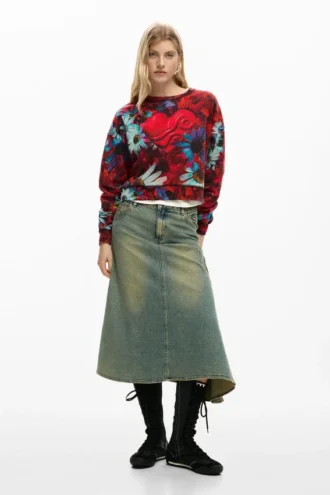 Printed Heart Sweatshirt