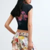 Printed High Neck Blouse