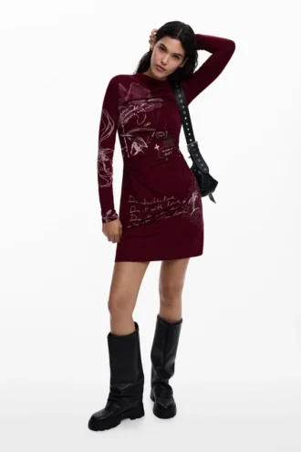 Long-Sleeved Knit Dress