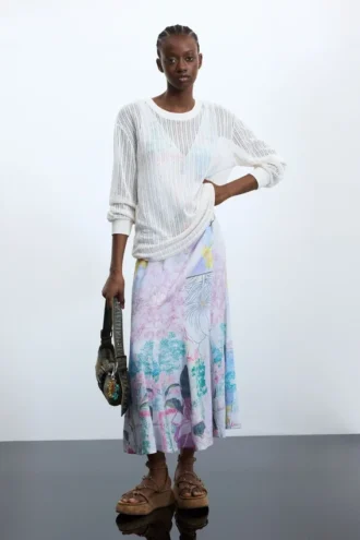 Printed Long-Sleeve Dress