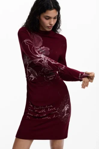 Long-Sleeved Knit Dress