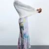 Printed Long-Sleeve Dress