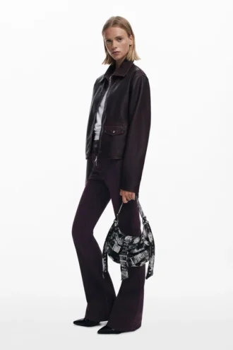 Printed Medium Bag with Buckles