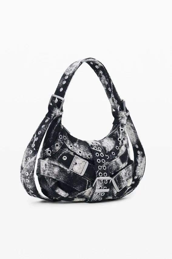 Printed Medium Bag with Buckles Printed Medium Bag with Buckles