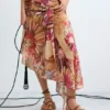 Printed Midi Skirt