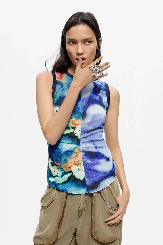 Printed Sleeveless Blouse Printed Sleeveless Blouse