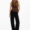 Printed Sleeveless Blouse Printed Sleeveless Blouse