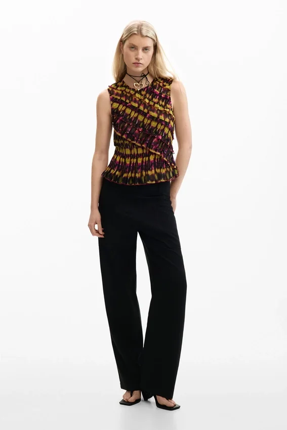 Printed Sleeveless Blouse Printed Sleeveless Blouse