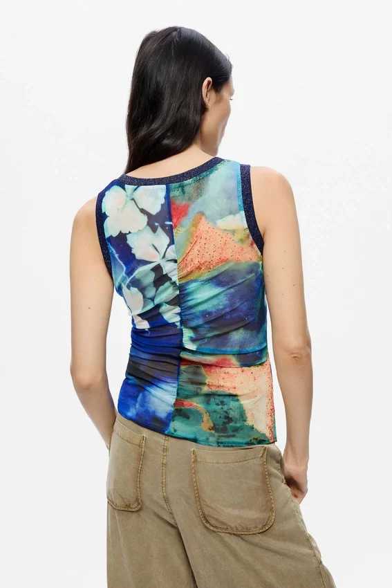 Printed Sleeveless Blouse Printed Sleeveless Blouse