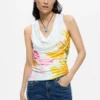 Printed Sleeveless T-Shirt Printed Sleeveless T-Shirt