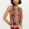Printed Sleeveless T-Shirt Printed Sleeveless T-Shirt