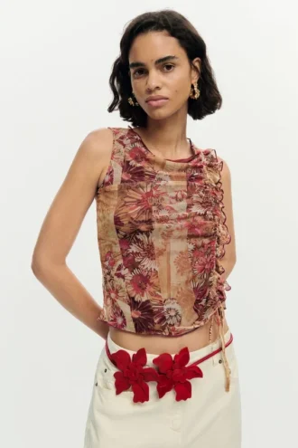 Printed Sleeveless T-Shirt