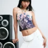 Printed Sleeveless T-Shirt Printed Sleeveless T-Shirt