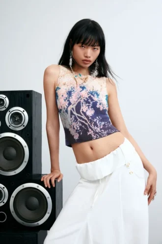 Printed Sleeveless T-Shirt