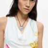 Printed Sleeveless T-Shirt Printed Sleeveless T-Shirt