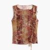 Printed Sleeveless T-Shirt Printed Sleeveless T-Shirt