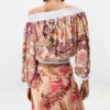 Printed Strapless Blouse Printed Strapless Blouse