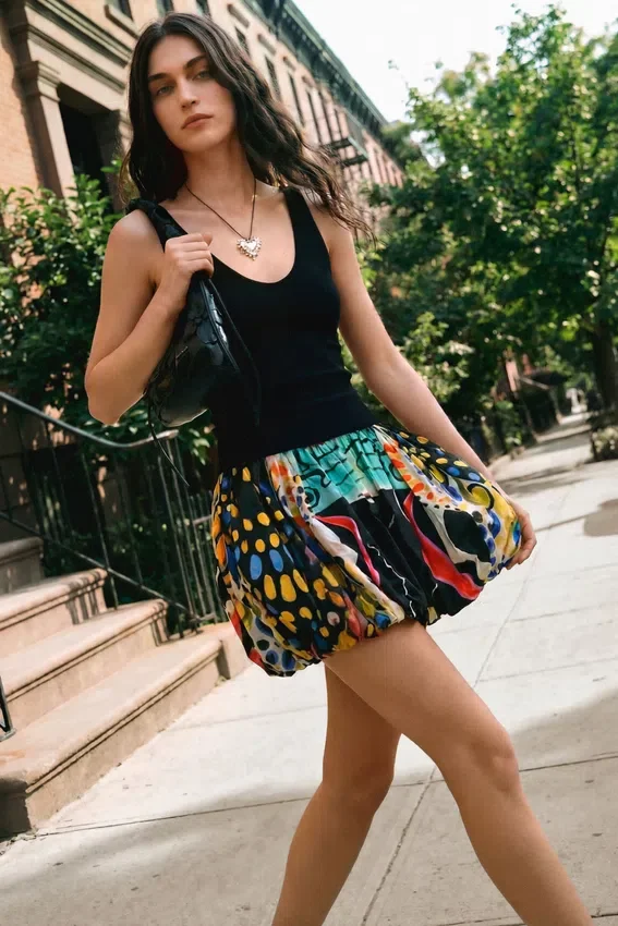 Printed Strappy Dress M. C. Lacroix Printed Strappy Dress M. C. Lacroix
