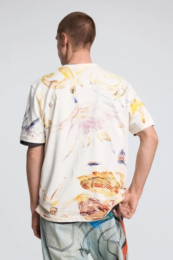 Printed T-Shirt with Drawings Printed T-Shirt with Drawings