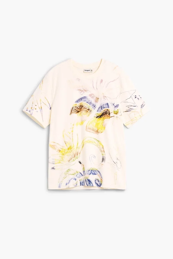 Printed T-Shirt with Drawings Printed T-Shirt with Drawings