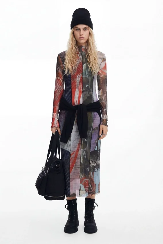 Printed Tulle Midi Dress Printed Tulle Midi Dress