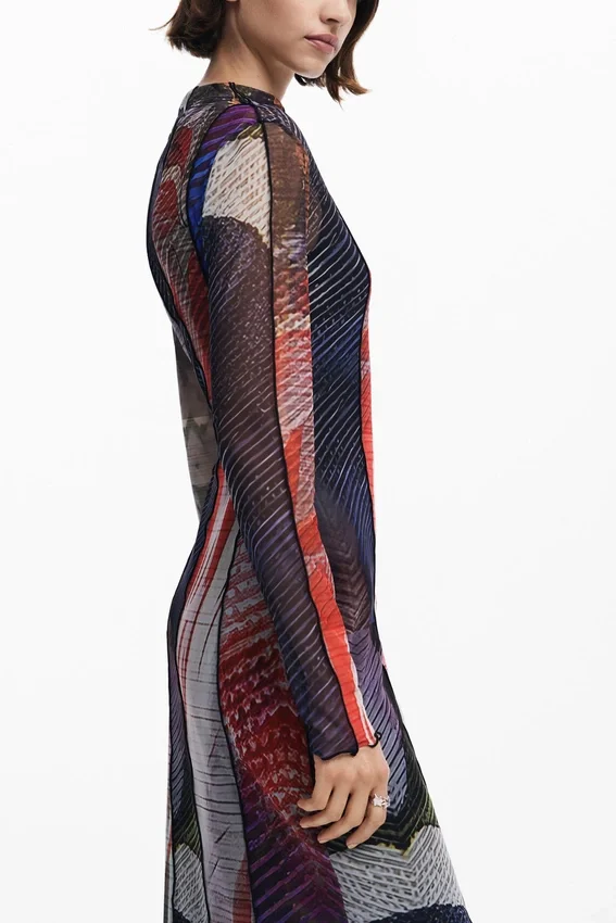 Printed Tulle Midi Dress Printed Tulle Midi Dress