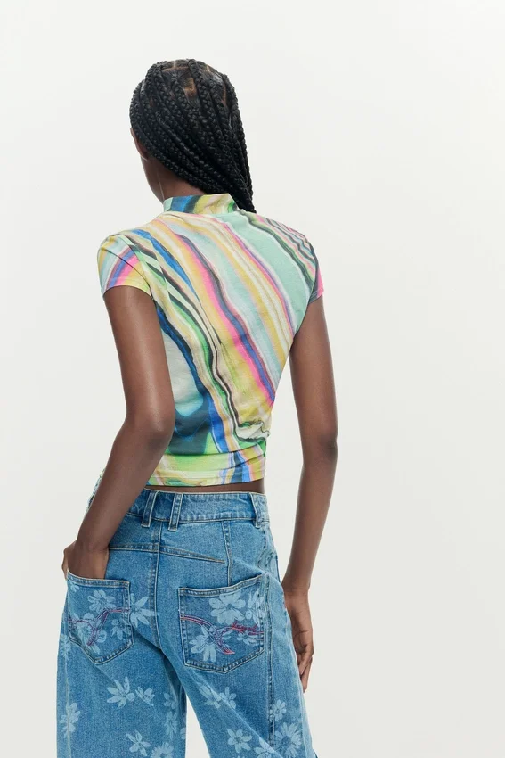 Printed Wavy T-Shirt Printed Wavy T-Shirt