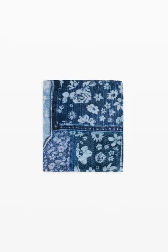 Rectangular Denim Patch Scarf