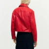 Red Faux Leather Jacket