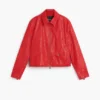 Red Faux Leather Jacket