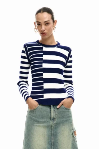 Rib Striped Sweater