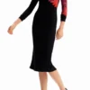 Ribbed Floral Midi Dress Ribbed Floral Midi Dress