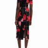 Ribbed Floral Midi Dress Ribbed Floral Midi Dress