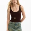 Ribbed Strappy T-Shirt