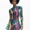 Ruched Asymmetric Dress