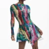 Ruched Asymmetric Dress