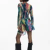 Ruched Asymmetric Dress