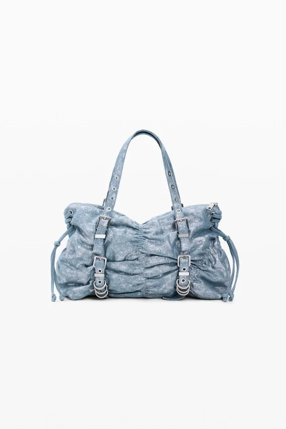 Ruched Denim Bag Ruched Denim Bag