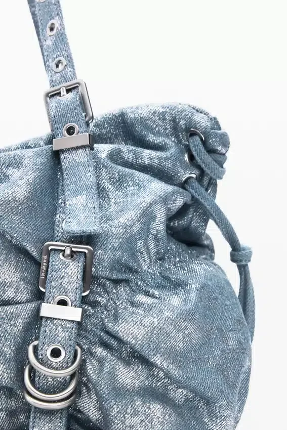 Ruched Denim Bag Ruched Denim Bag