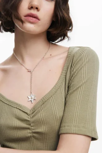 Ruched Neckline T-Shirt